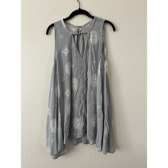 Free People Tops - Free People Key Hole Gauze Swing Tank Tunic Size Large